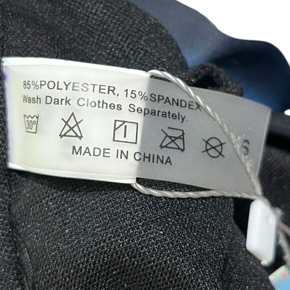 NWT Yonique Women’s Blue And Black Stripe Tankini Swim Top, Size S - Picture 9 of 10